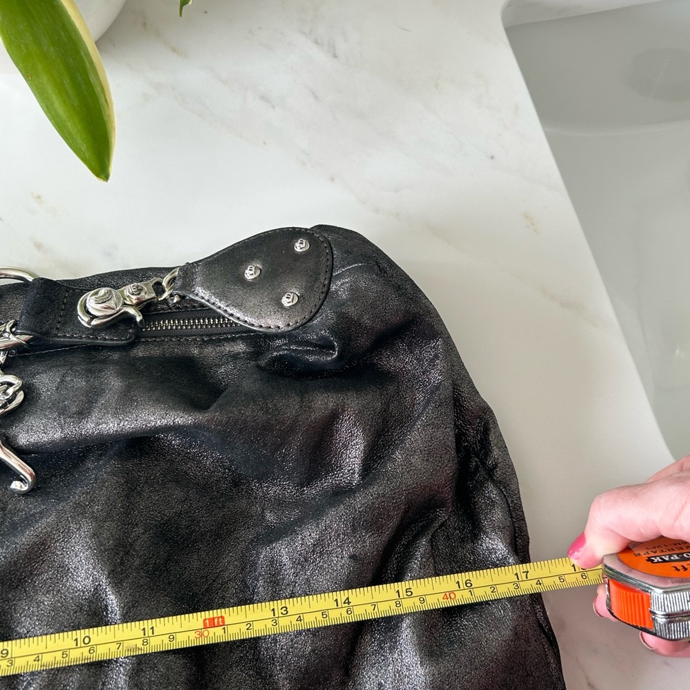 Vintage Juicy Couture Black Metallic Leather Shoulder Bag - Picture 7 of 14